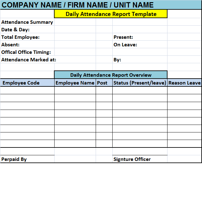 Daily Purchase Report Template Free Report Templates