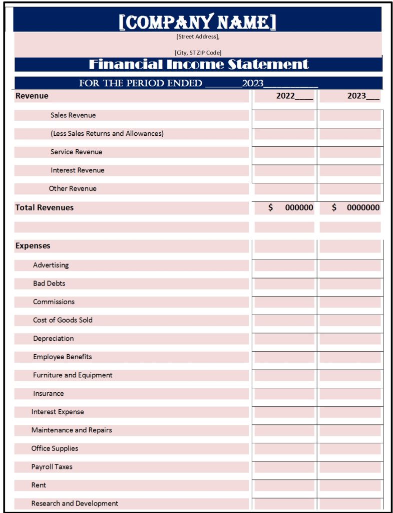 Financial Report Template Free Report Templates