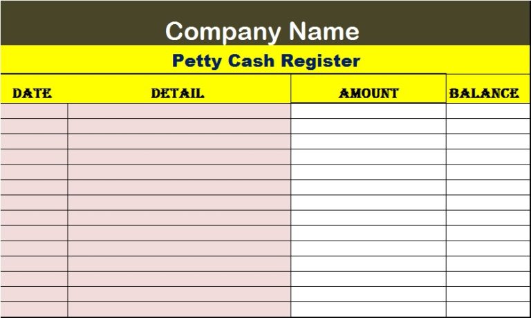 Petty Cash Report Template Free Report Templates