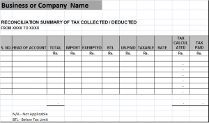 Tax Reconciliation Statement Templates - Free Report Templates