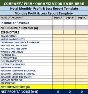 Income Loss Report Template - Free Report Templates