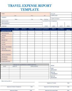 Travel Expenses Report Template - Free Report Templates