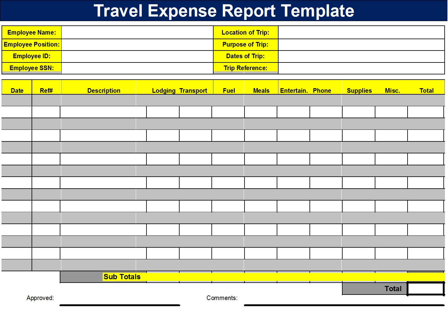 Travel Expense Claim Form Excel Template Infoupdate org