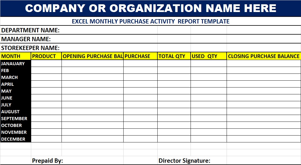 Monthly Purchase Report Format In Excel Excel Templates Images