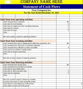 Cash Flow Statement Template - Free Report Templates