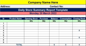 Stock Summary Report Template - Free Report Templates