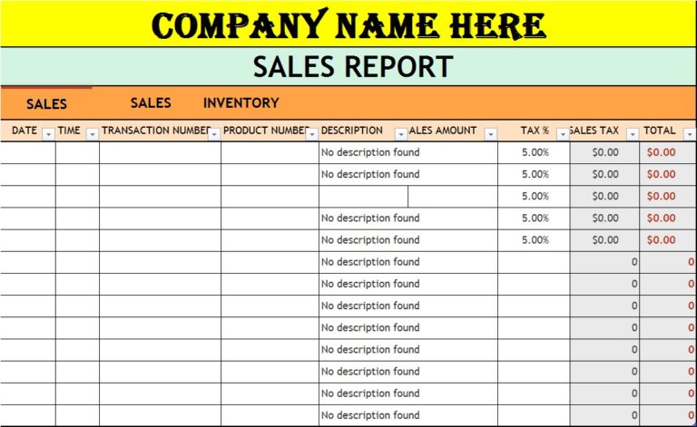 Sales Report Template - Free Report Templates