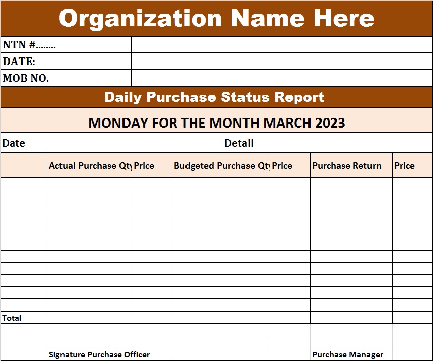 Daily Status Report Template Free Report Templates