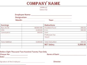 Top 5 Salary Slip Template - Free Report Templates