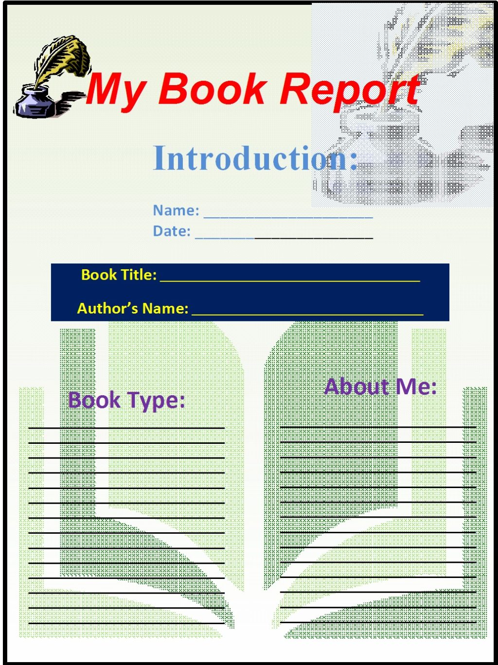 Free Book Report Templates - Free Report Templates