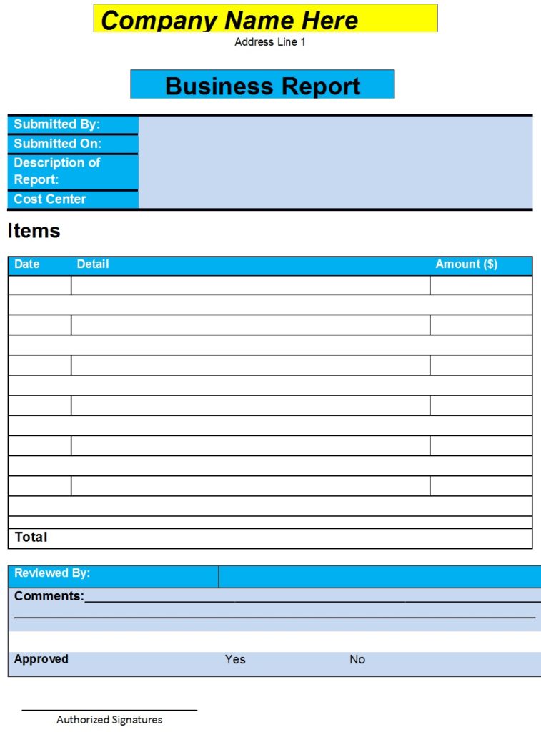 Free Business Report Templates - Free Report Templates