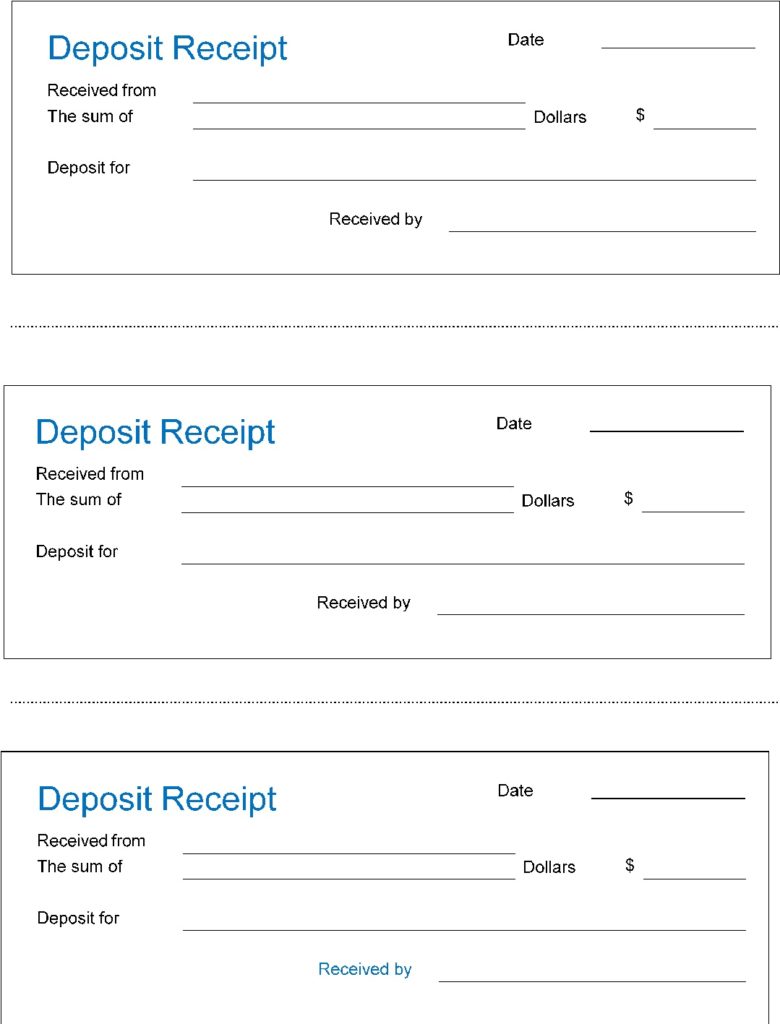 Bank Deposit Slip Templates - Free Report Templates