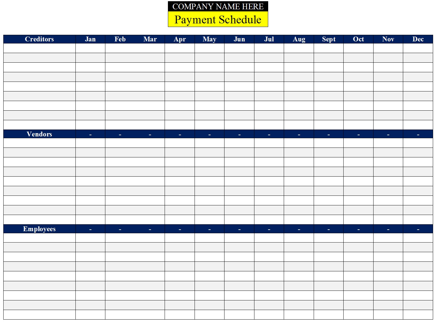  Top 5 Payment Schedule Templates Free Report Templates