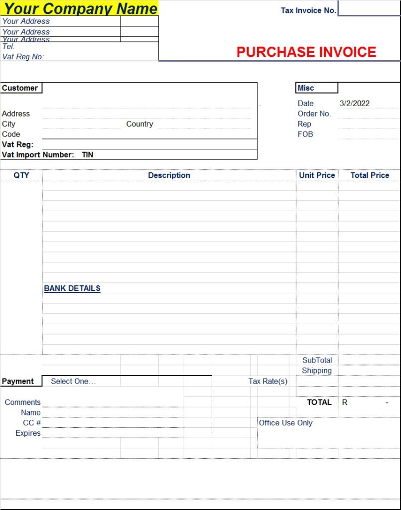 corporation professional invoice template
