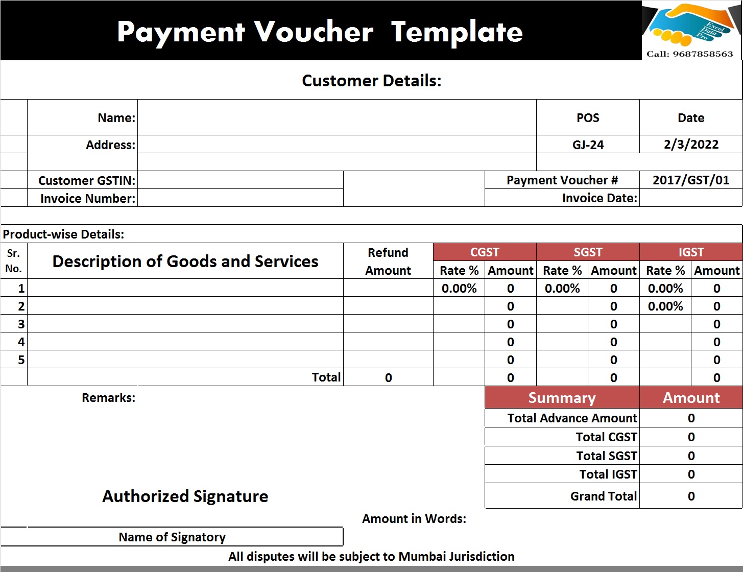 Payment Voucher Template Excel Free Printable Templates