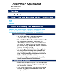 Free 5+ Arbitration Agreement Templates - Free Report Templates