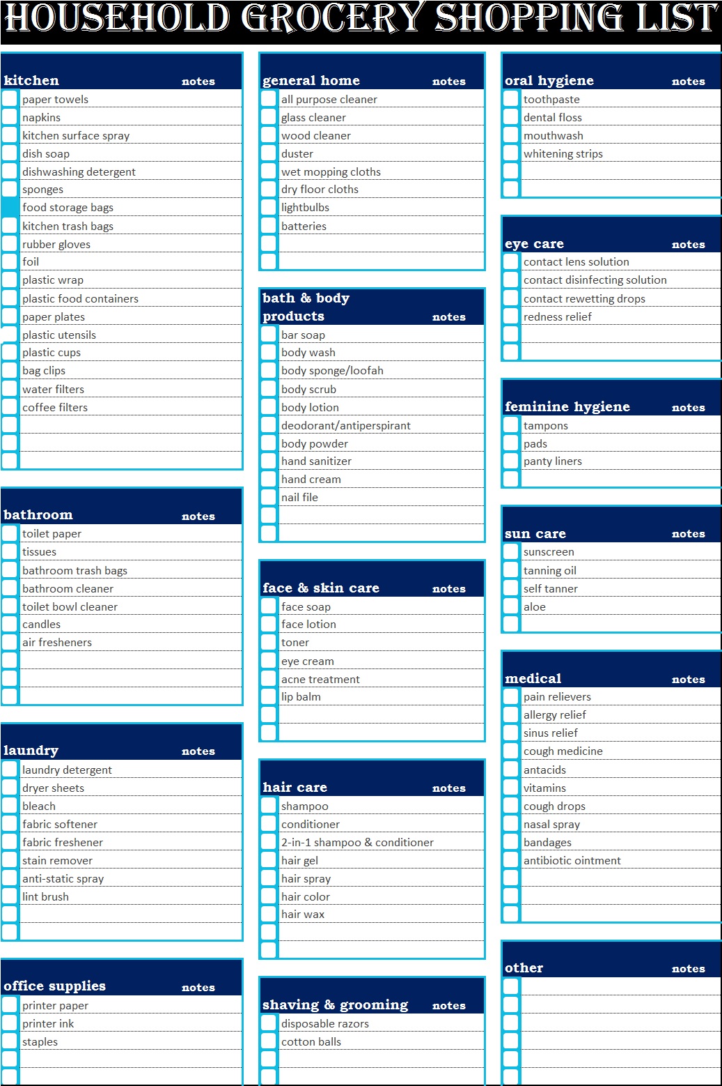 printable grocery list templates free report templates