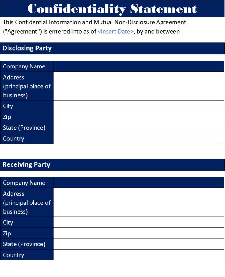 Idea Confidentiality Statement Template: Archives - Free Report Templates