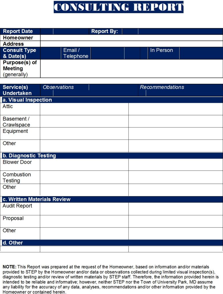 Consulting Report Templates Free Report Templates