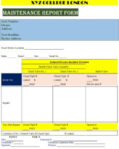 Maintenance Report Templates - Free Report Templates