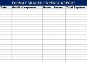 Shared Expense Calculator Templates - Free Report Templates