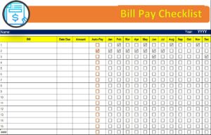 Best 5 Bill Pay Checklist Templates - Free Report Templates