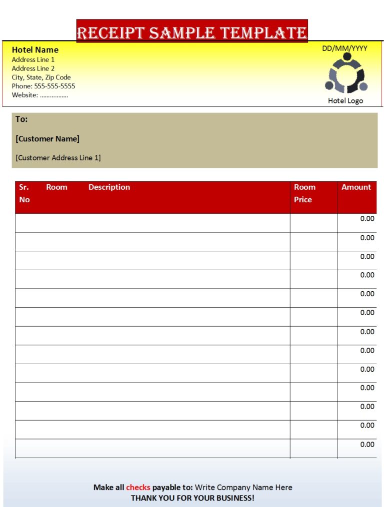 Best 10 Receipt Report Templates - Free Report Templates