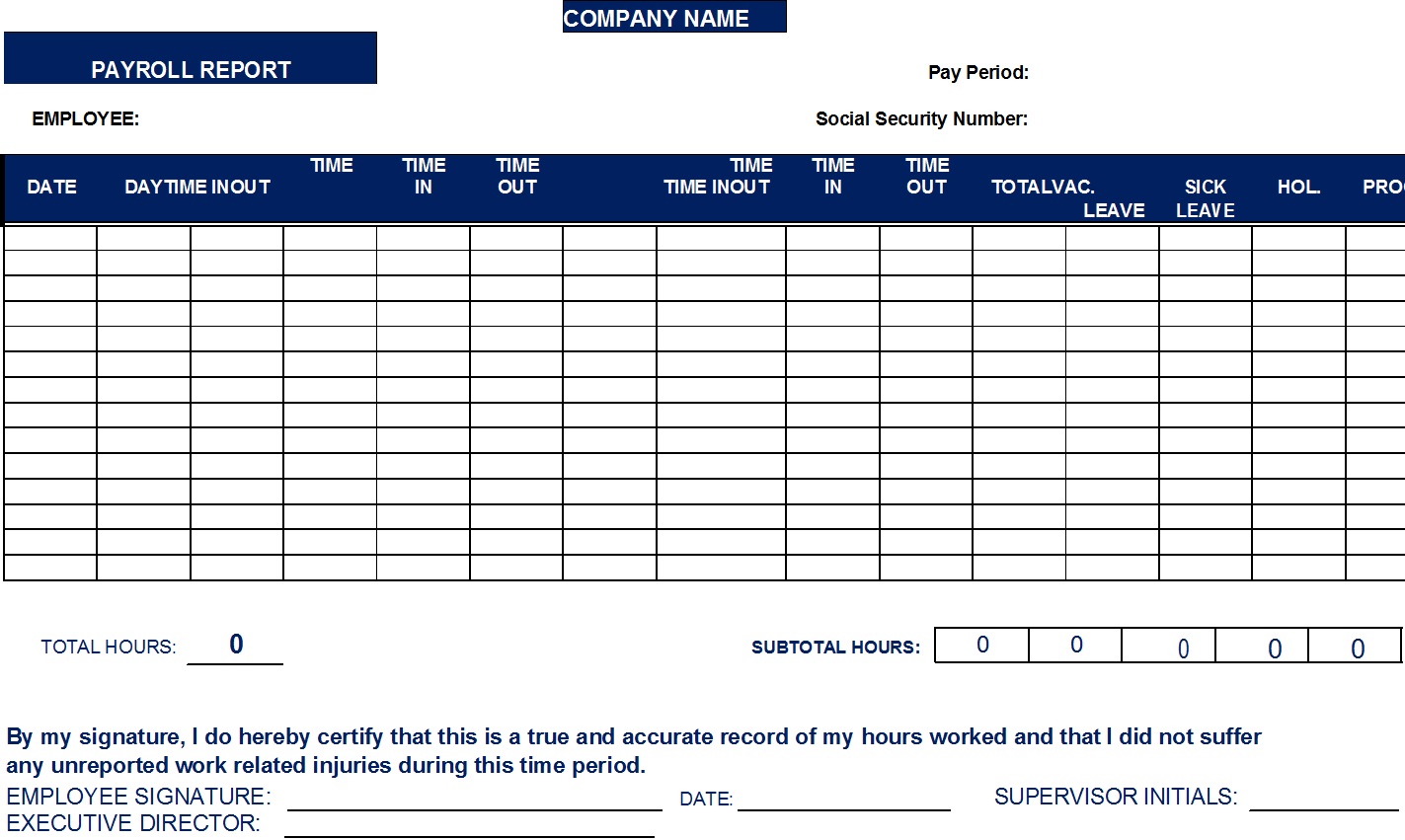 Example Monthly Payroll Report Templates Archives Free Report Templates