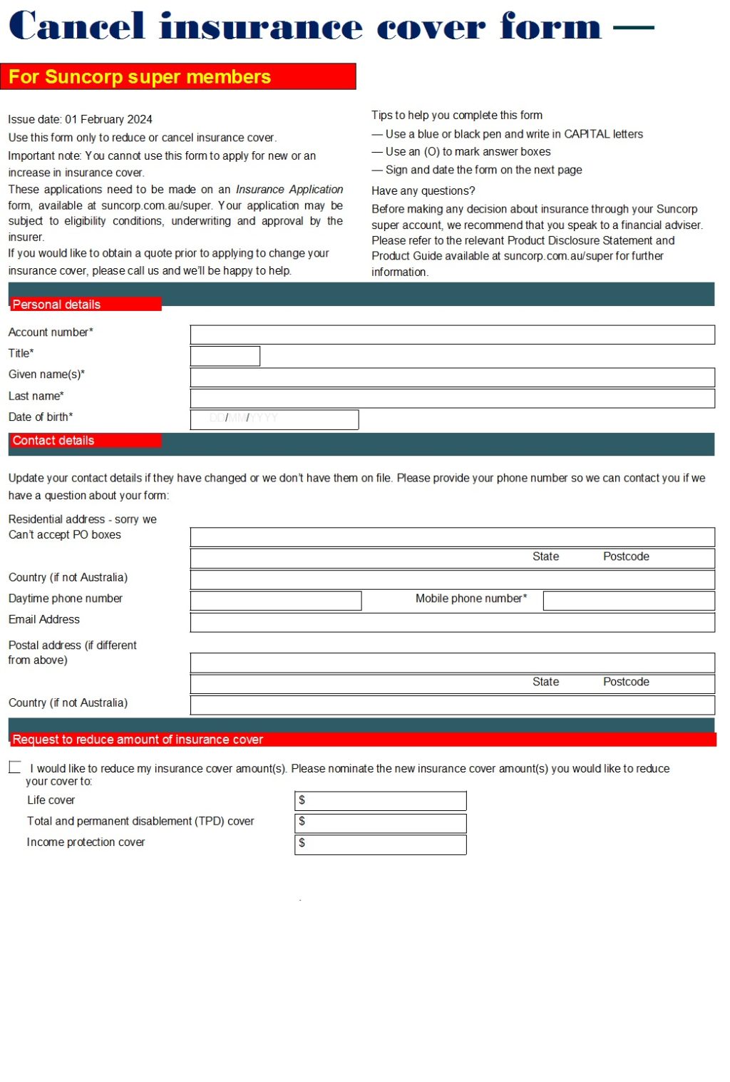 Auto Insurance Cancellation Form Templates - Free Report Templates