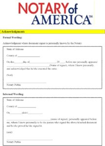 Notary Acknowledgment Statement Templates - Free Report Templates