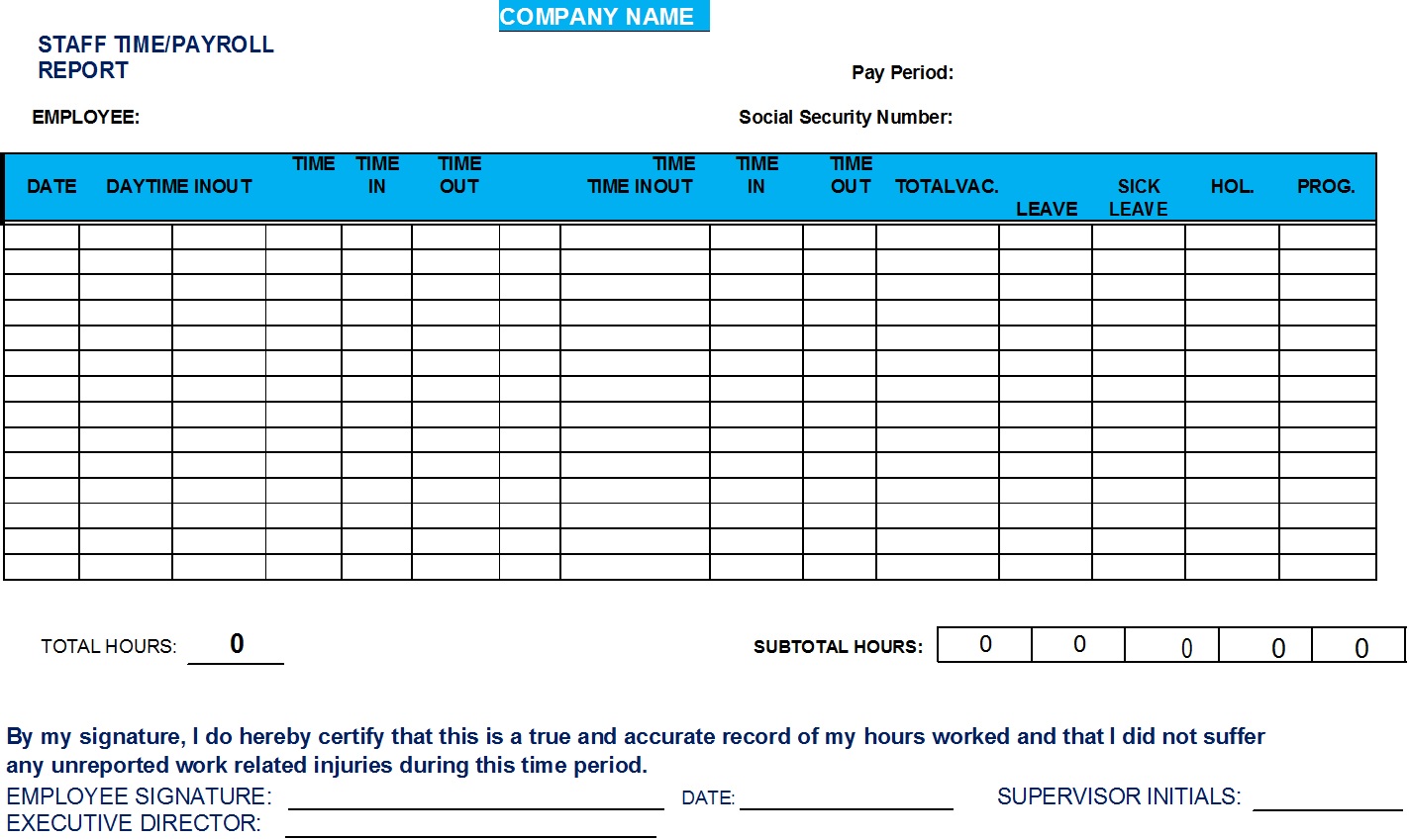 Payroll Summary Report Templates Free Report Templates