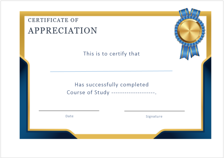 Free Appreciation Certificate Templates - Free Report Templates