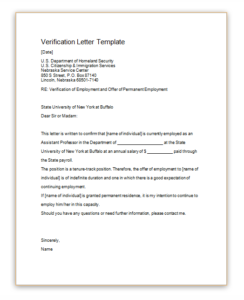 Employment Verification Letter Template - Free Report Templates